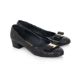 FERRAGAMO - A PAIR OF VARA LEATHER BLOCK PUMPS - Image 1 of 3