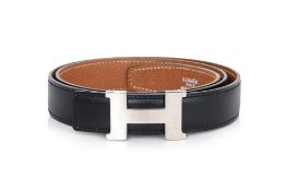 HERMES - A REVERSIBLE LEATHER BELT