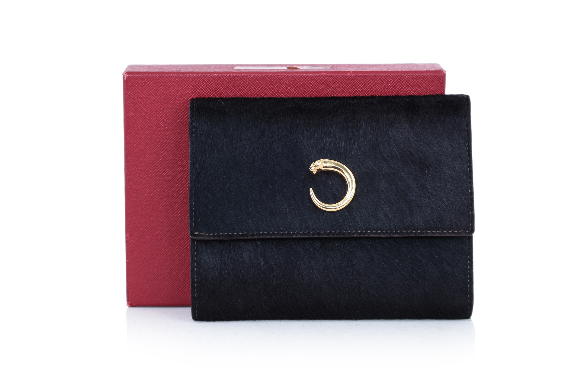 A CARTIER CALF SKIN BLACK WALLET