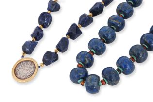 TWO LAPIS LAZULI NECKLACES