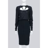 BALENCIAGA - A BLACK 'LE DIX' CUTOUT DRESS FROM F/W 2001 BY NICOLAS GHESQUIÈR