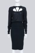BALENCIAGA - A BLACK 'LE DIX' CUTOUT DRESS FROM F/W 2001 BY NICOLAS GHESQUIÈR