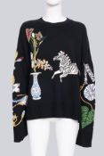 MONSE - A BLACK ZEBRA WOOL SWEATER