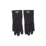 PRADA - A PAIR OF BLACK LEATHER GLOVES