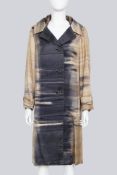 PRADA - A NAVY AND BEIGE MINK COAT