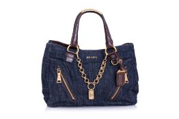 PRADA – A DENIM AND LEATHER TOTE