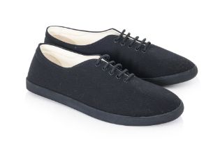 THE ROW - A PAIR OF BLACK CANVAS SHOES