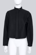 JIL SANDER - A NAVY CROPPED GAKURAN JACKET