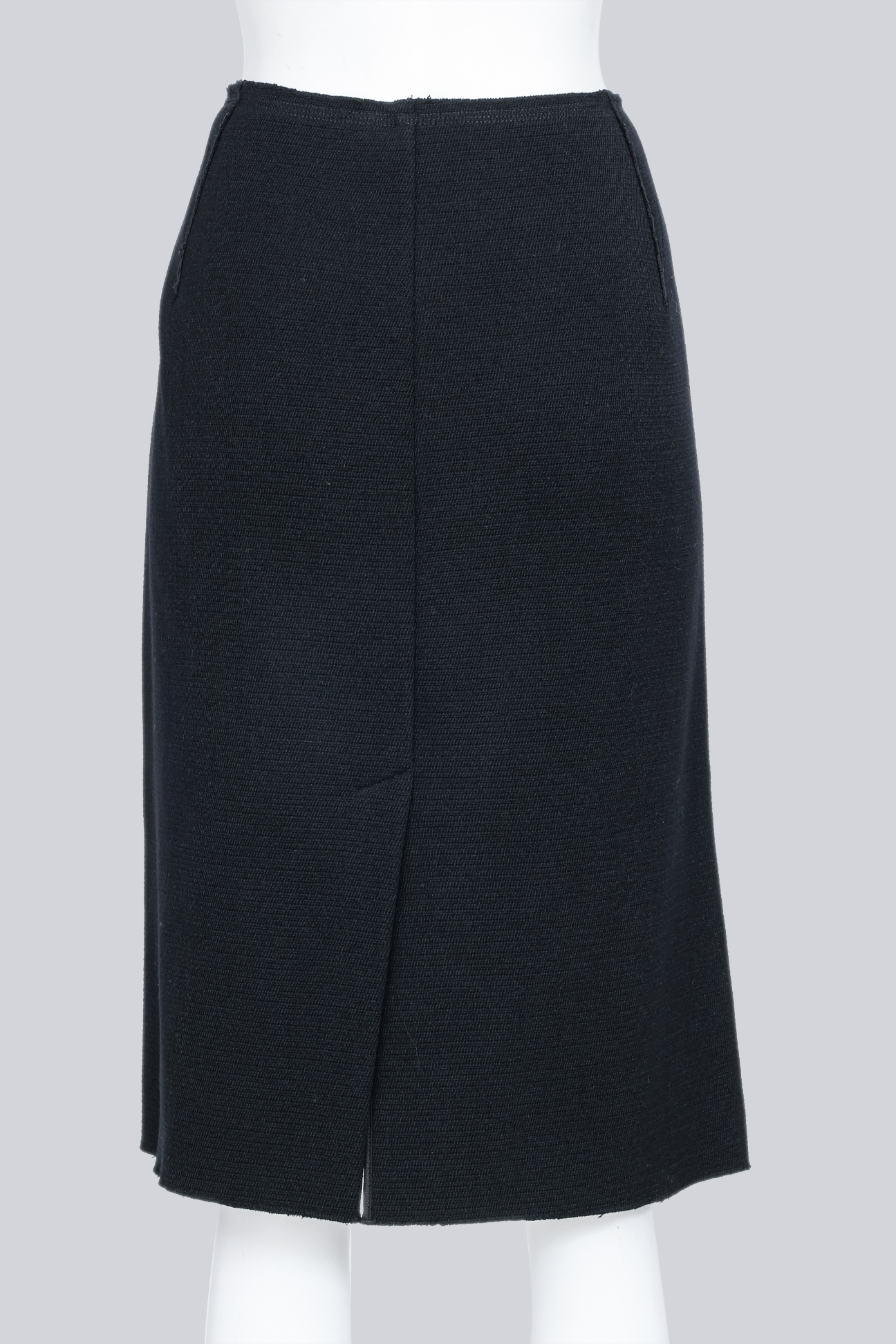 PRADA - A BLACK DARTED SKIRT WITH ZIPPER DETAIL - Image 3 of 3