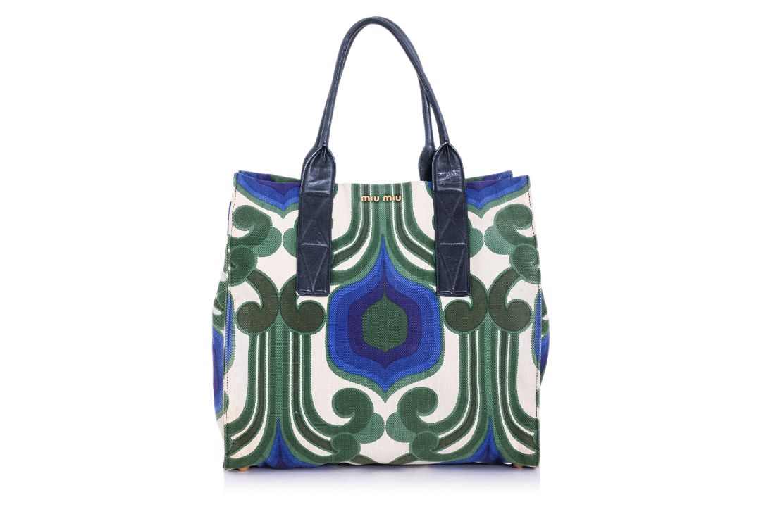 MIU MIU - A CANVAS TOTE BAG - Image 1 of 3