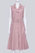 PRADA - A PINK POLKA DOT SLEEVELESS TRENCHCOAT