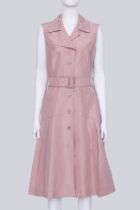 PRADA - A PINK POLKA DOT SLEEVELESS TRENCHCOAT