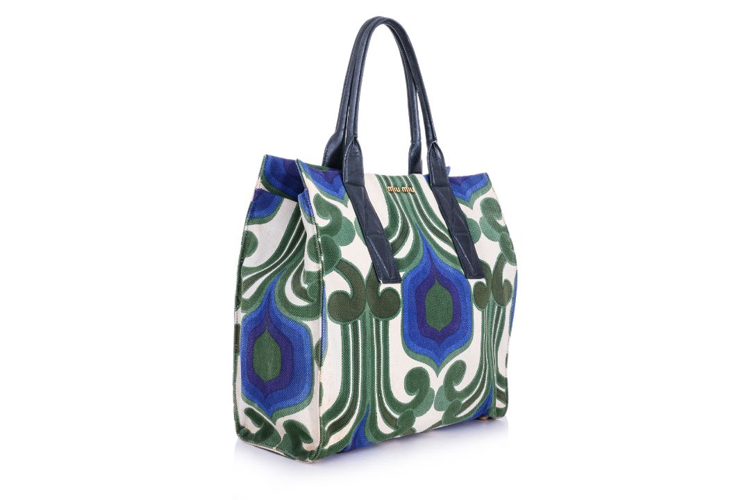 MIU MIU - A CANVAS TOTE BAG - Image 2 of 3