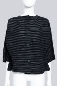 ISSEY MIYAKE - A BLACK AND GREY PLEATED CARDIGAN