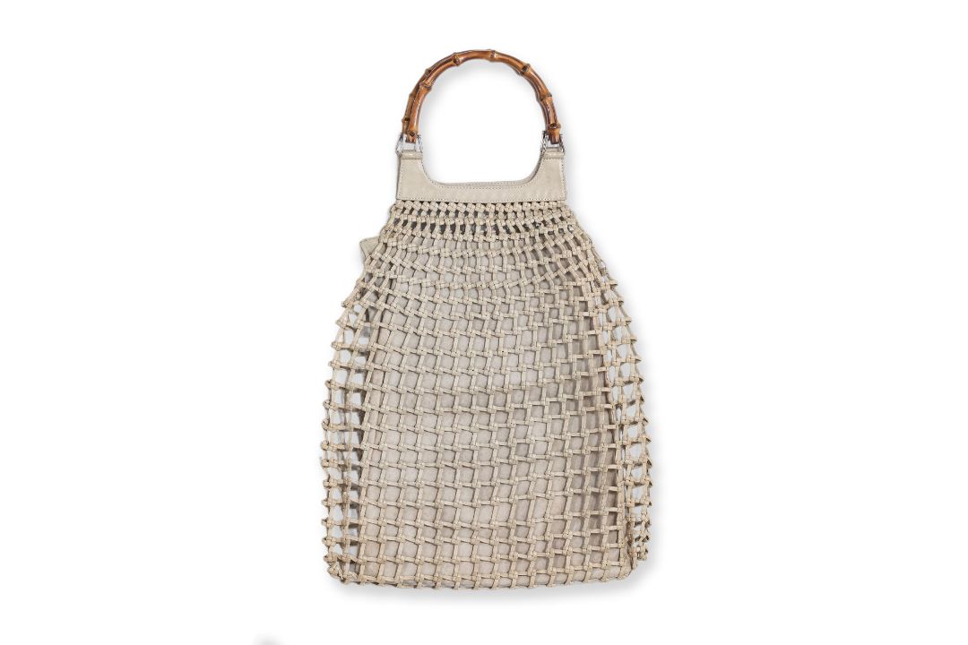 GUCCI - A LEATHER MESH AND BAMBOO BAG - Image 2 of 2