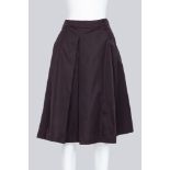 PRADA - A BROWN IRIDESCENT A-LINE MIDI SKIRT