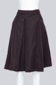 PRADA - A BROWN IRIDESCENT A-LINE MIDI SKIRT