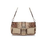 PRADA - A 'CLEO' PYTHON AND NYLON CROSSBODY