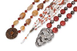 A GROUP OF THREE NECKLACES