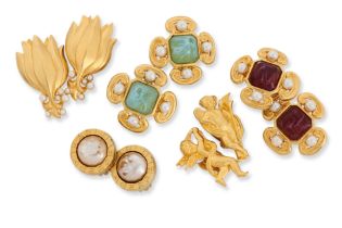 KARL LAGERFELD - FIVE PAIRS OF CLIP-ON EARRINGS