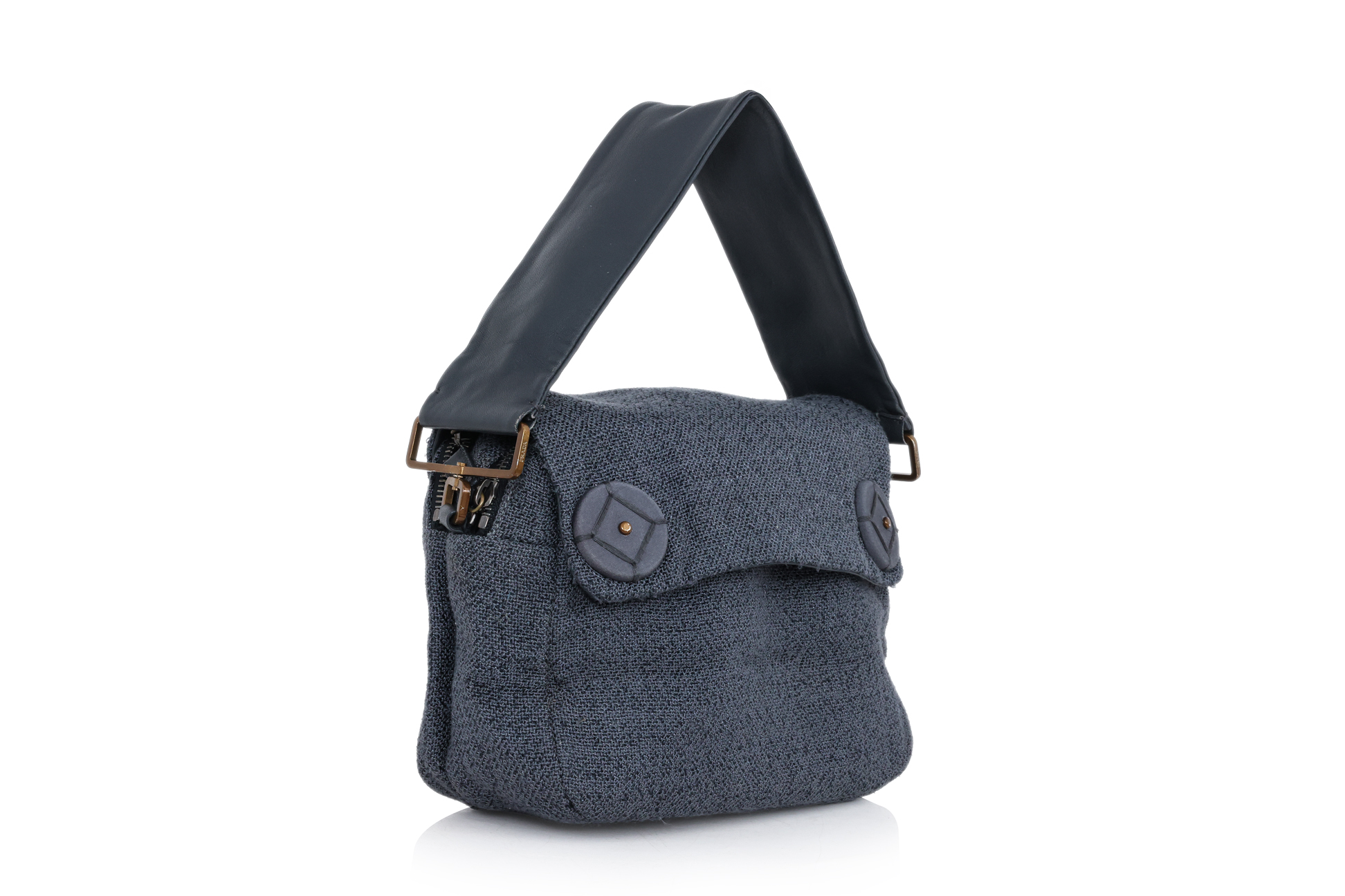 PRADA - A GREY TWEED HANDBAG - Image 3 of 3