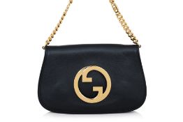 GUCCI - A 'BLONDIE' SHOULDER BAG IN BLACK LEATHER