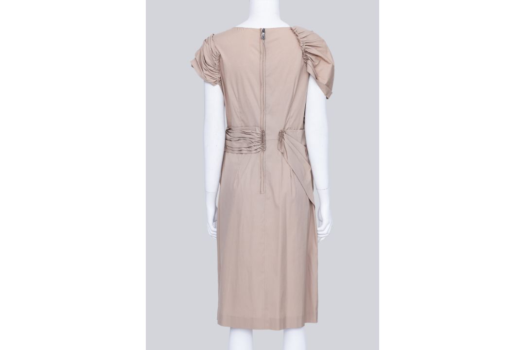 PRADA - A BLUSH ASYMMETRICAL RUCHED DRESS - Image 3 of 3