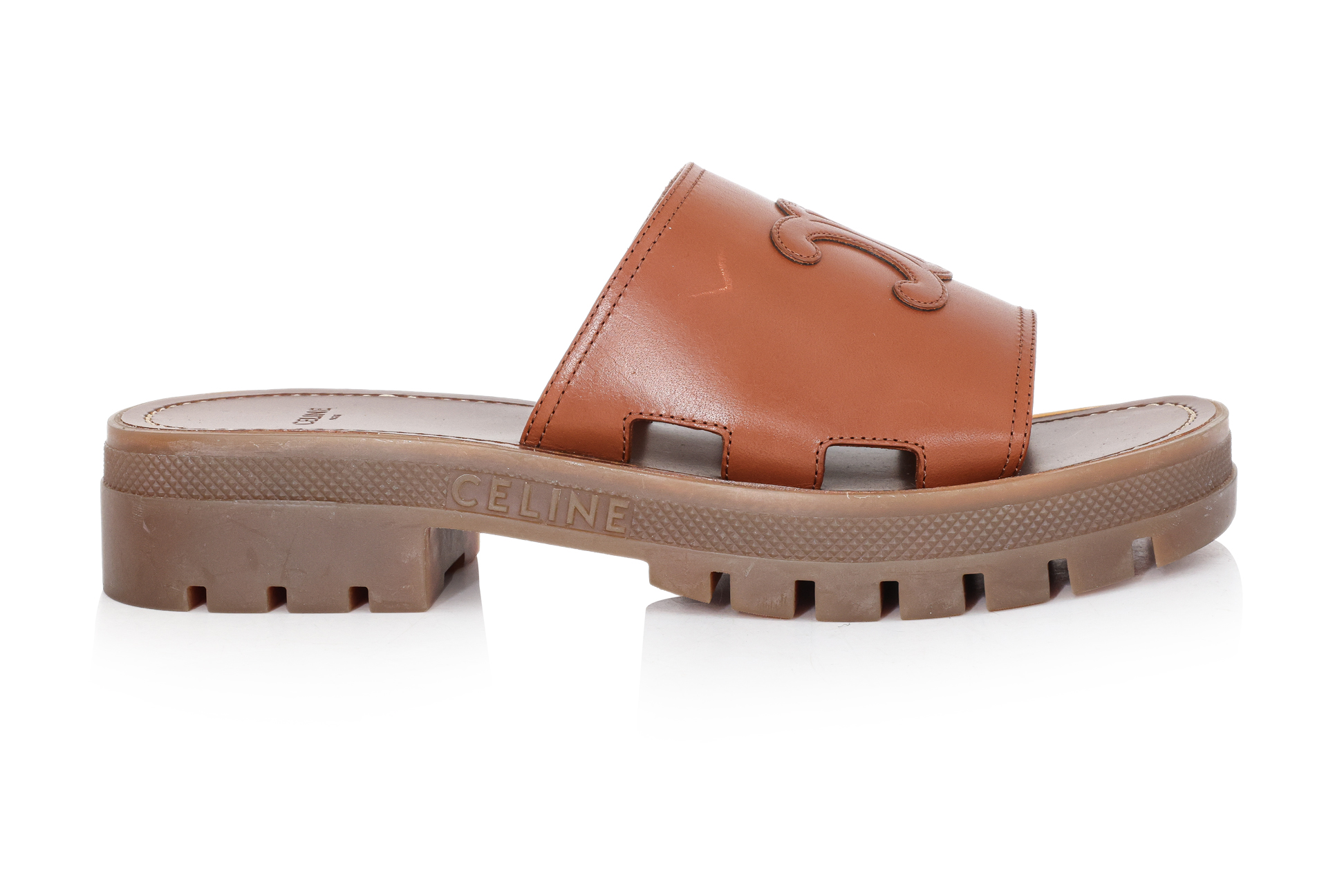 CELINE - A PAIR OF LEATHER PLATFORM SANDALS - Image 3 of 4
