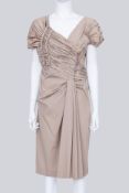 PRADA - A BLUSH ASYMMETRICAL RUCHED DRESS