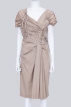 PRADA - A BLUSH ASYMMETRICAL RUCHED DRESS