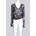 YVES SAINT LAURENT - A HAND PAINTED MESH TOP
