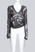 YVES SAINT LAURENT - A HAND PAINTED MESH TOP