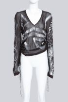 YVES SAINT LAURENT - A HAND PAINTED MESH TOP
