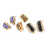 HERMÈS AND CHRISTIAN DIOR - THREE PAIRS OF ENAMEL CLIP EARRINGS