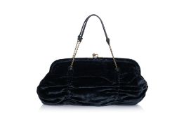 MIU MIU - A BLACK VELVET CLUTCH PURSE