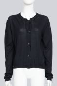 JIL SANDER - A BLACK SILK CARDIGAN