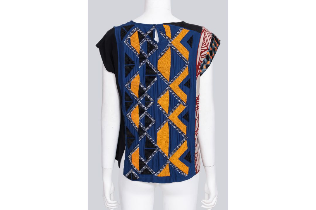 DRIES VAN NOTEN - AN ANKARA PRINT EMBROIDERED T-SHIRT - Image 3 of 3