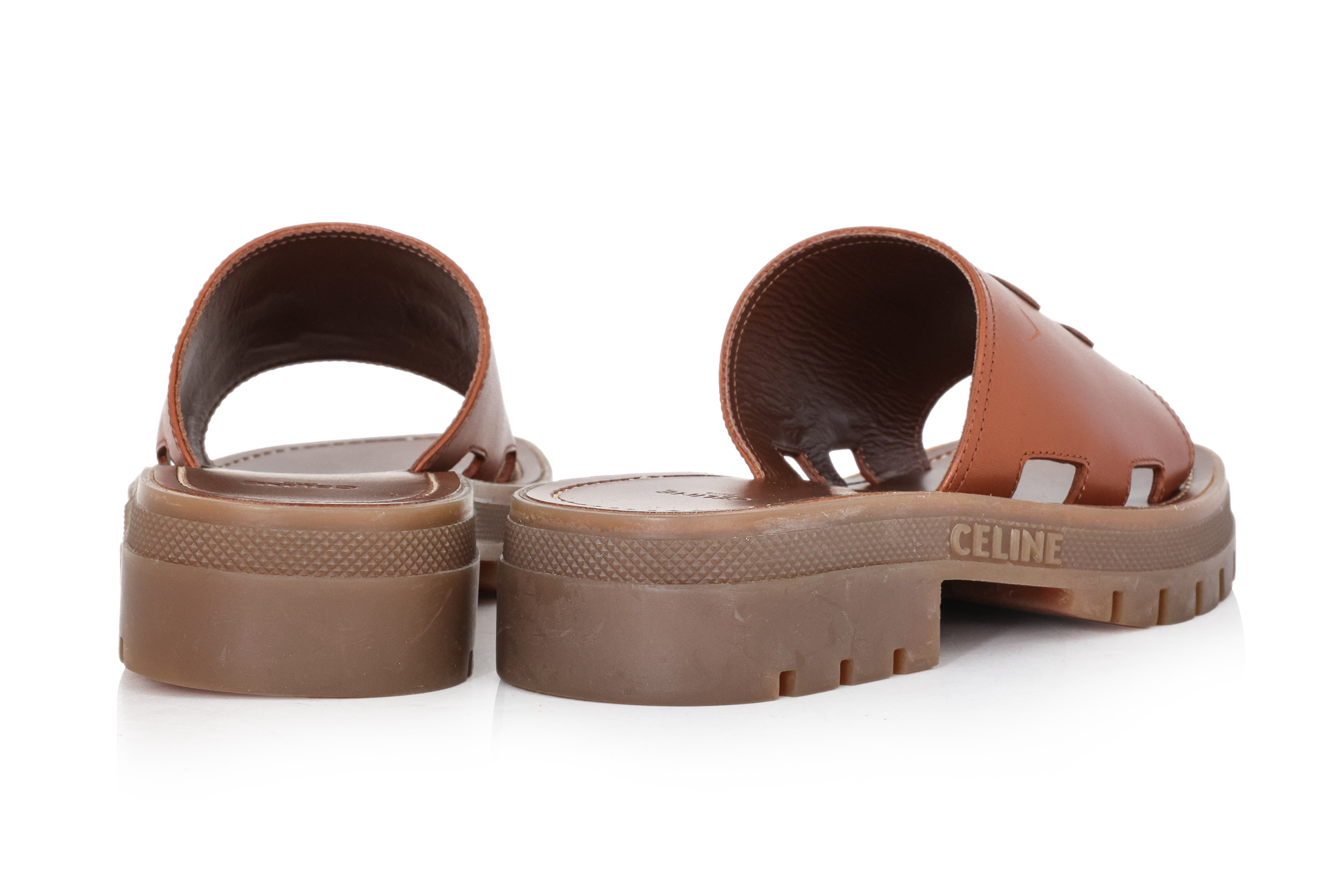 CELINE - A PAIR OF LEATHER PLATFORM SANDALS - Image 2 of 4