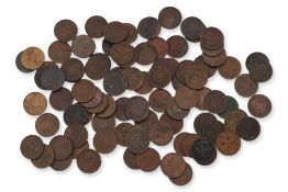 CHINA EMPIRE AND REPUBLIC - A LARGE GROUP OF ASSORTED COPPER COINAGE