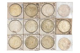 SOUTH AFRICA, GEORGE VI, 5 SHILLINGS 1947-1952 (12)