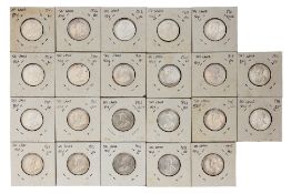CEYLON, GEORGE V 50 CENTS 1919-1927 (22)