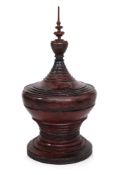 A LARGE BURMESE RED LACQUER OFFERING VESSEL, HSUN-OK