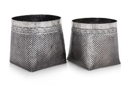 TWO SOUTH INDIAN SILVER BASKETS