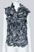 SACAI - A FALL 2010 RUFFLED SCULPTURAL PAISLEY BLOUSE