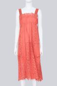 SACAI - AN ORANGE STAR CUT OUT DRESS