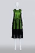 PASKAL - A NEON GREEN DRESS WITH BLACK MESH