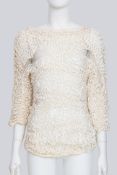 JUNYA WATANABE COMME DES GARCONS - A 2004 IVORY ASYMMETRICAL OPEN-KNIT SHIRT