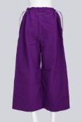 MAISON MARGIELA MM6 - A PAIR OF 2017 PURPLE CULOTTES WITH ADJUSTABLE DRAWSTRING WAIST CHORD