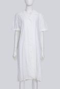 ACNE STUDIOS - A WHITE COTTON RUCHED BUTTON-UP DRESS