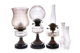 THREE LATE VICTORIAN OIL LAMPS